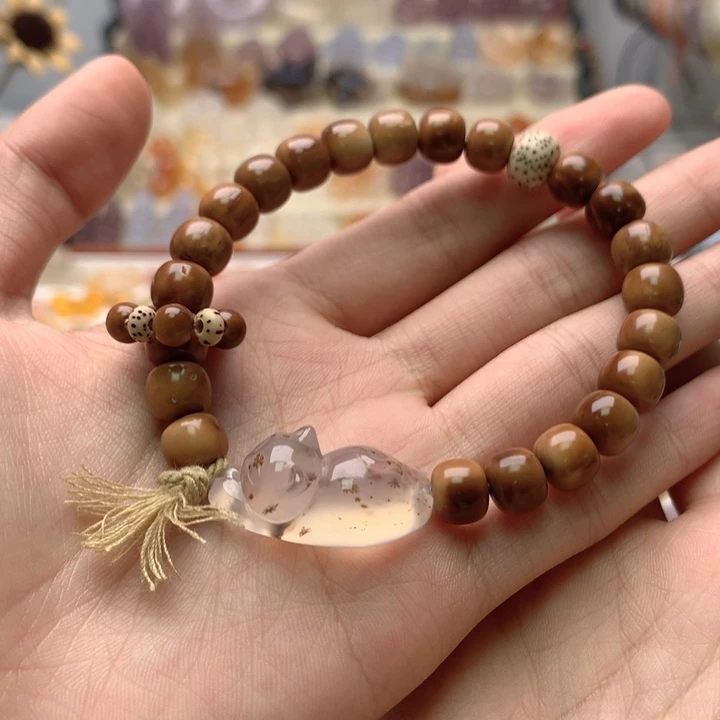 玛瑙/玉髓未镶嵌玛瑙趴趴猫手串