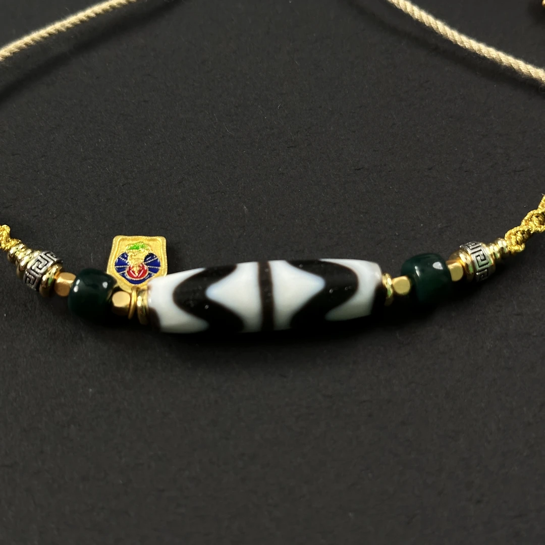 XT1096 民国 双虎牙宝珠玛瑙 脖挂-HD/文玩/收藏老物件/送礼盘玩