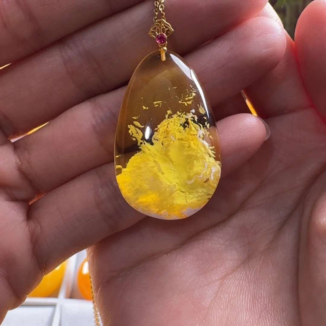 蜜蜡毛衣链未镶嵌