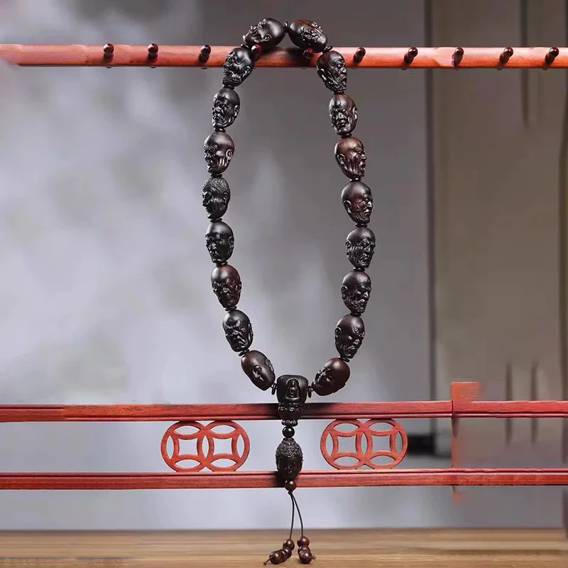 沉香木十八罗汉手持 越南天然复古原雕刻文玩