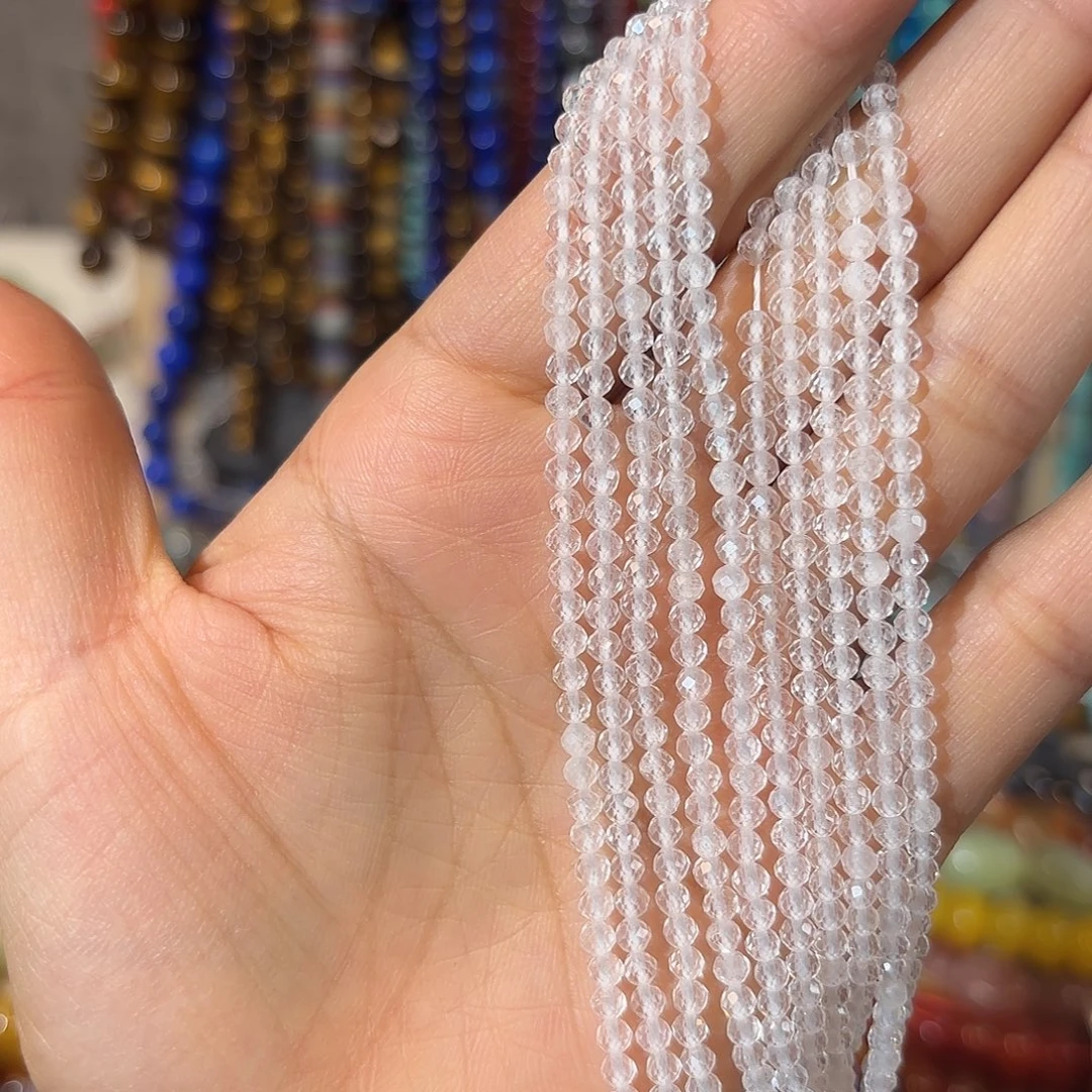 玛瑙/玉髓银S925镀金镶嵌珠宝半成品白水卡3一条