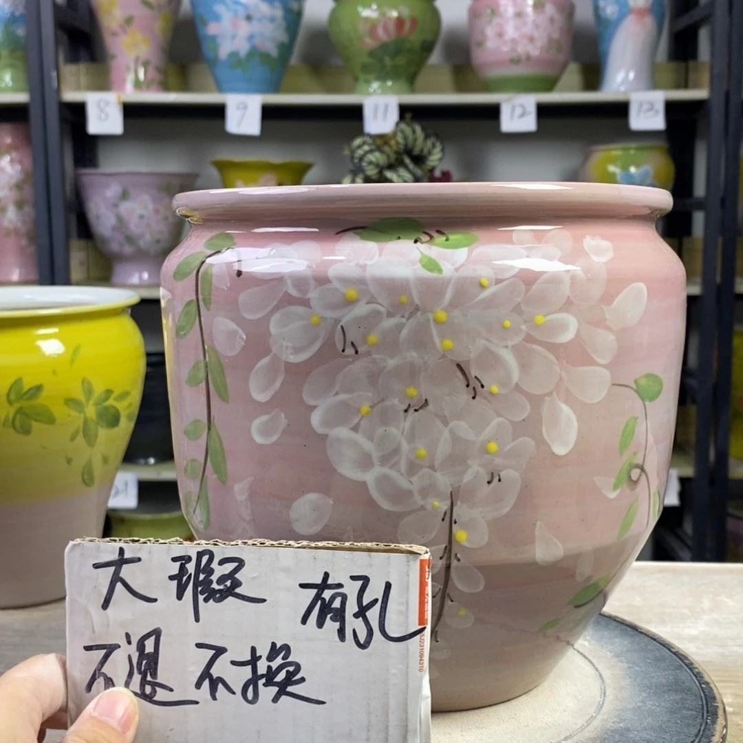 景德镇手工手绘陶瓷花盆