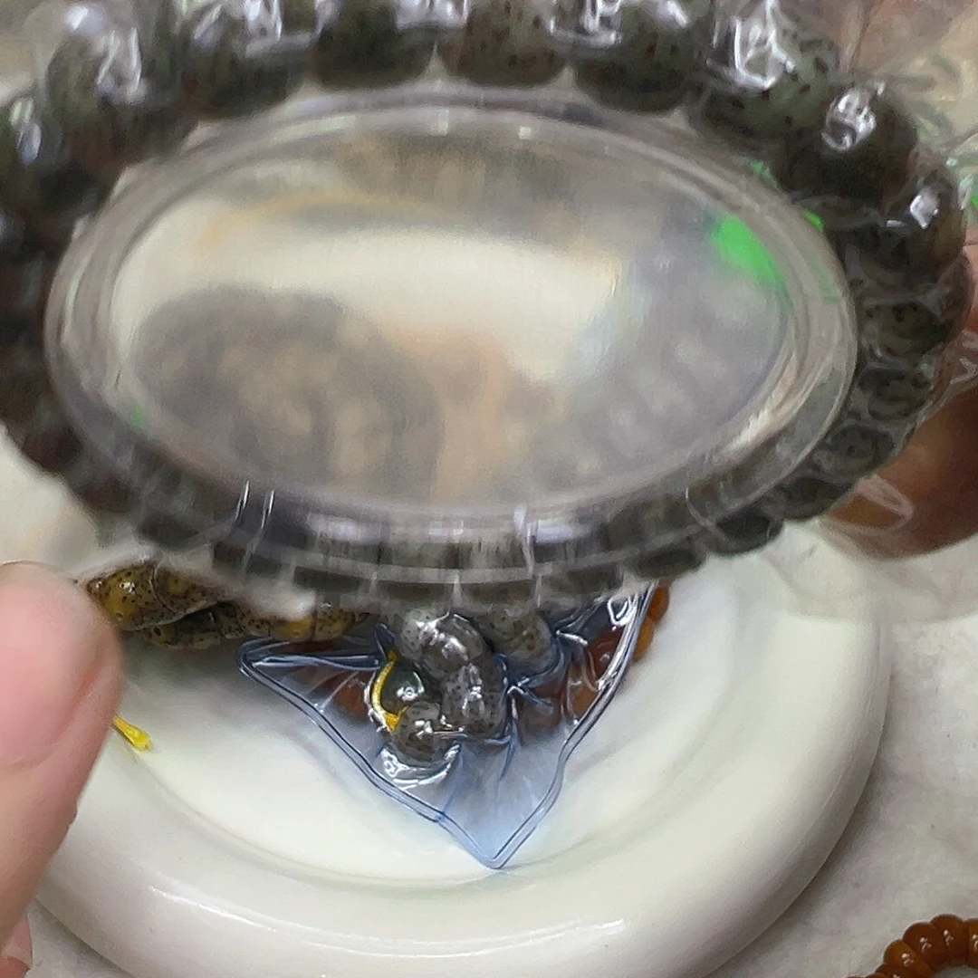 手串星月菩提99殿堂大眼睛绿包白星月菩提单圈9左右