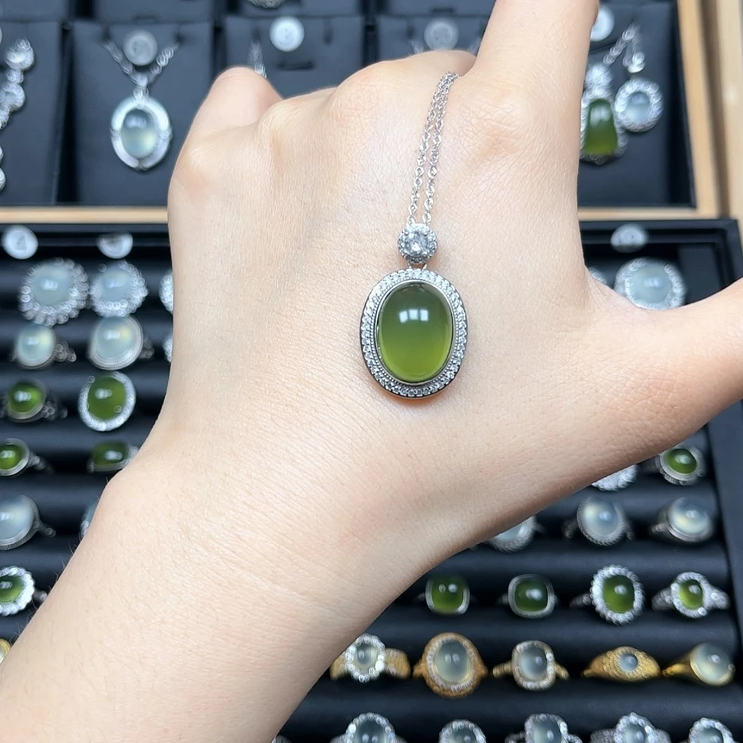 【闪购商品】岫玉戒指银S925镶嵌今****心