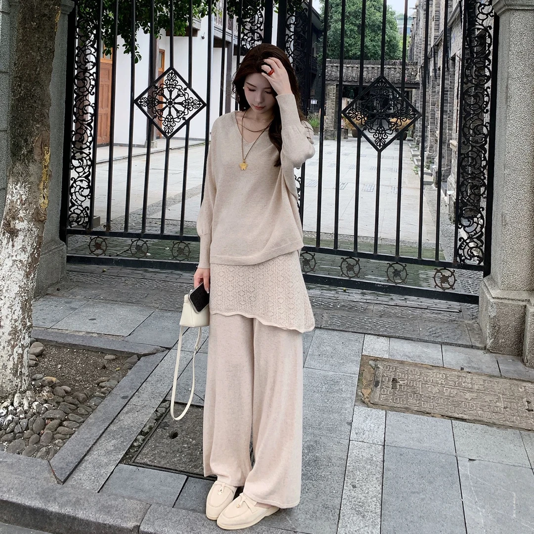 美奈美衣推荐秋冬季时尚气质女装上衣➕屁帘裤套装一整套