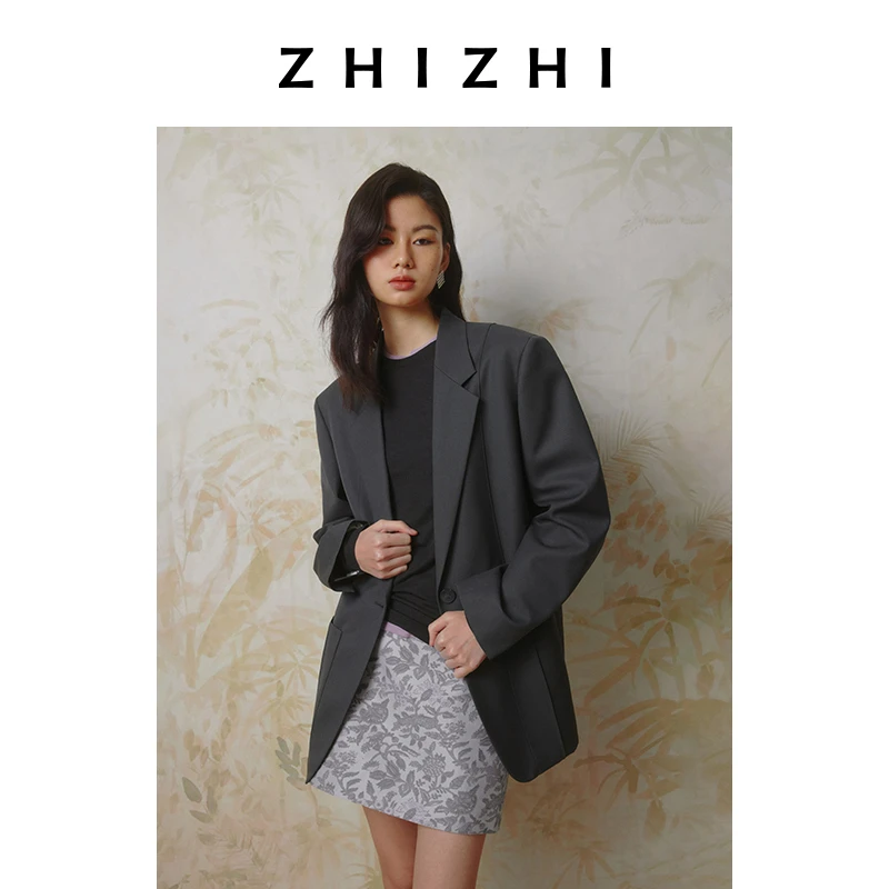 致知 破阵子 欧若智性风平驳领西装外套女25春新简约ZZ2ESWX3009