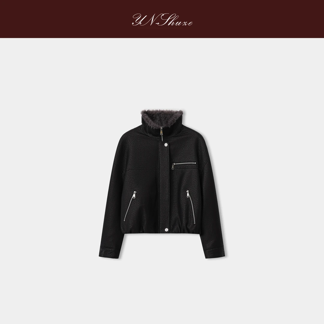 YN-SHUZE慵懒气质加绒加厚蛋白皮短款外套SZ-YNB-OM885968