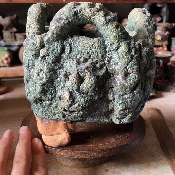 手工粗陶透气花盆16
