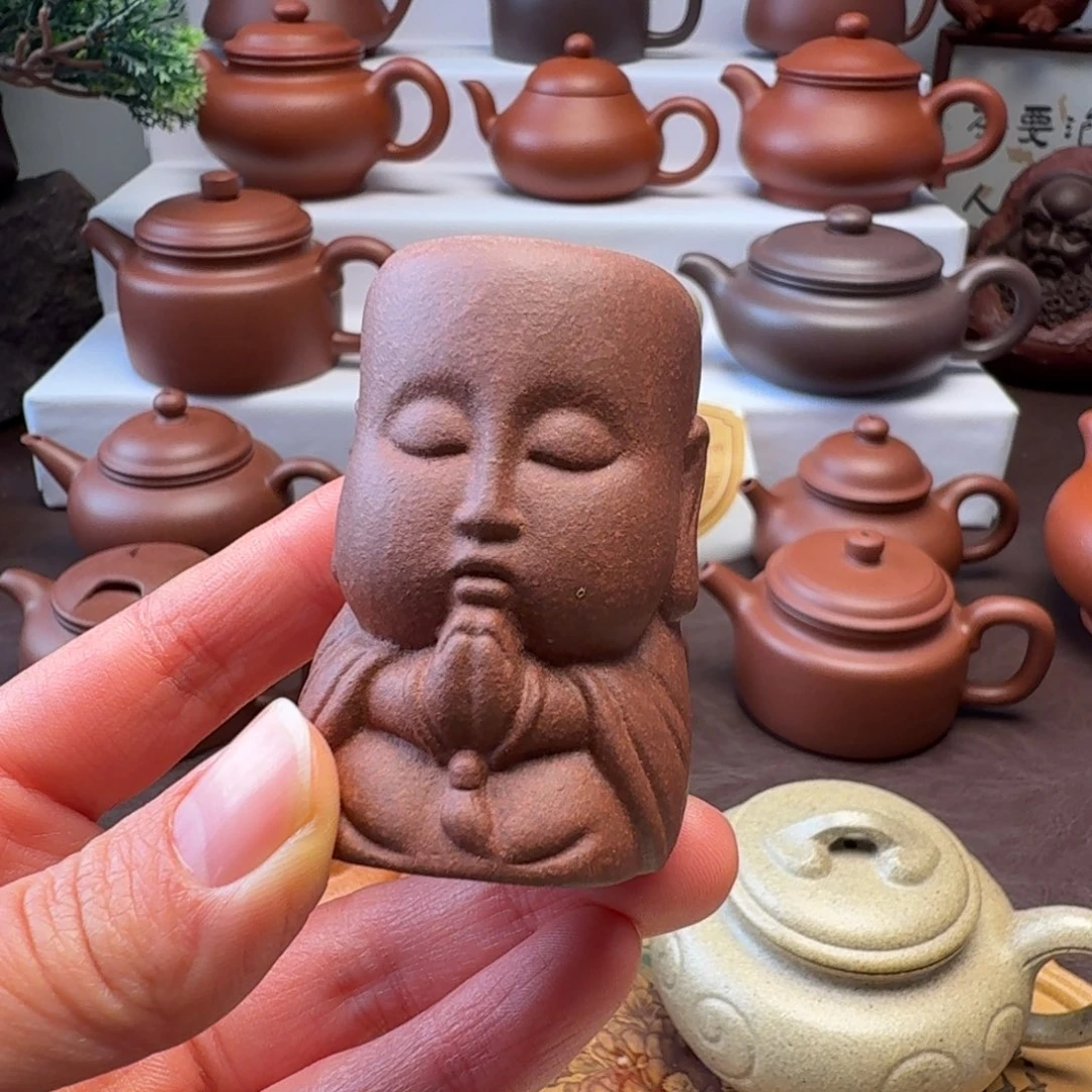 紫砂茶壶茶周边  小和尚盖志