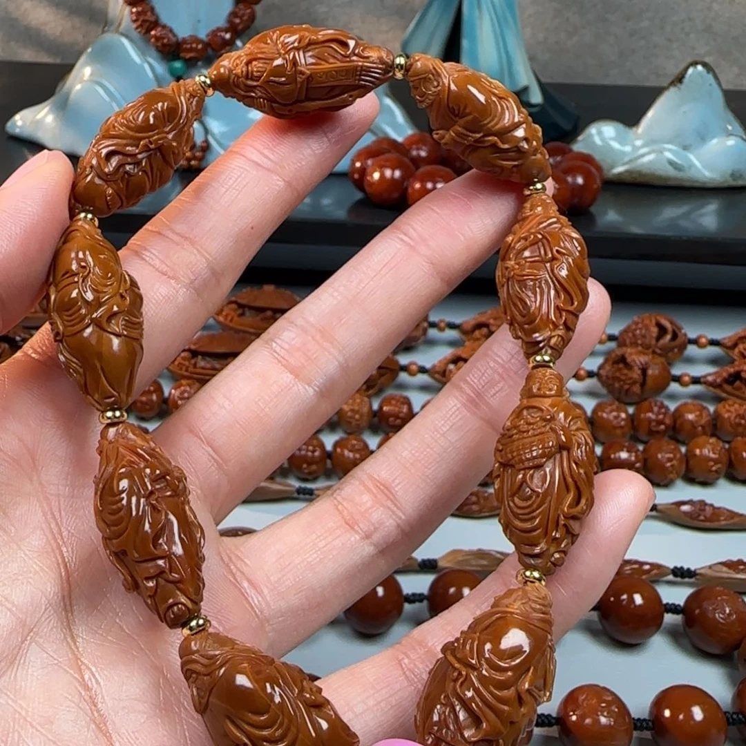 手串橄榄核1.4尺寸八仙祝寿手串