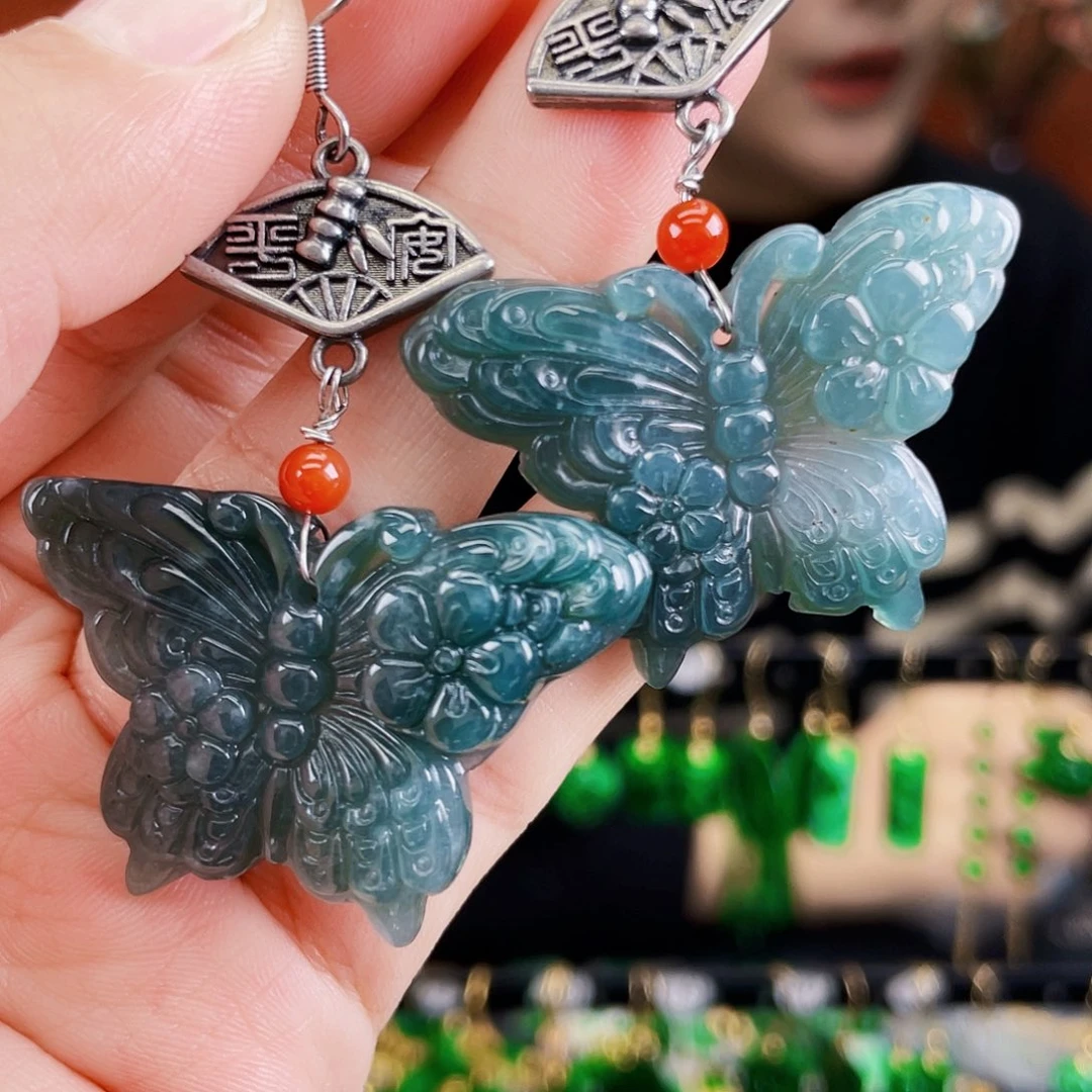 翡翠未镶嵌耳饰饰品