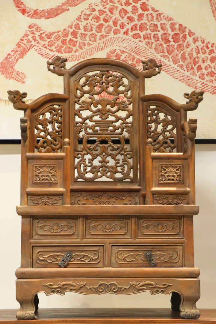 佛龛雕花实木榫卯雕刻龙头大尺寸镂空家用中式复古古典