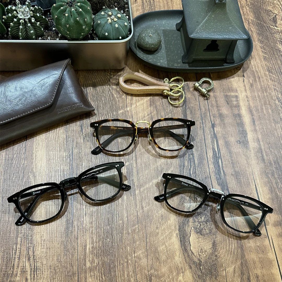 Ernest Optic/欧内欧内近视眼镜中金架板材和钛复古方框48小时内