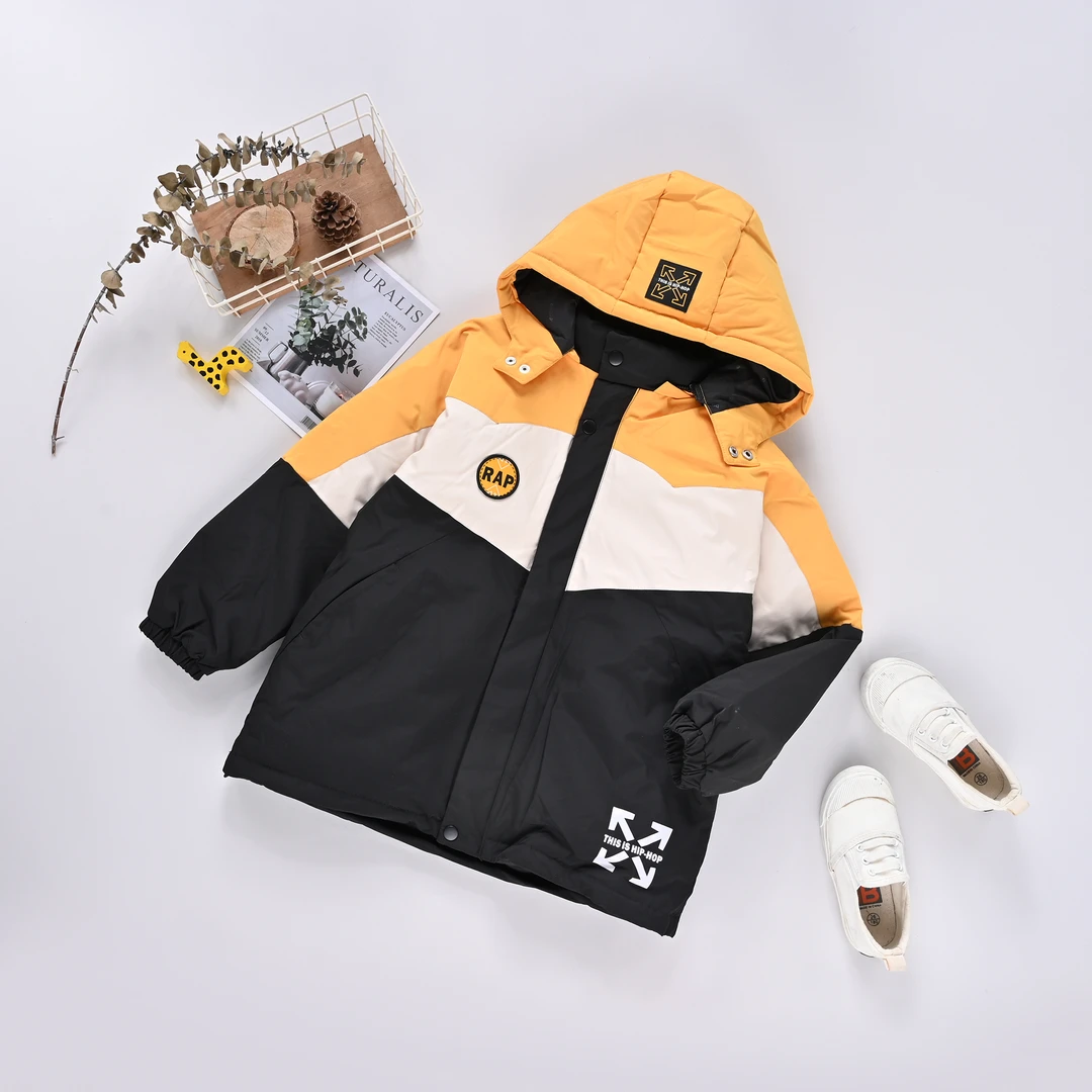 【优子壹家上新】儿童加厚洋气保暖梭织活帽宽版羽绒服141701