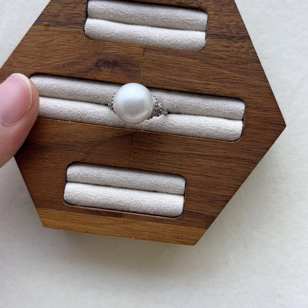 蛋***治戒指淡水珍珠银S925镶嵌