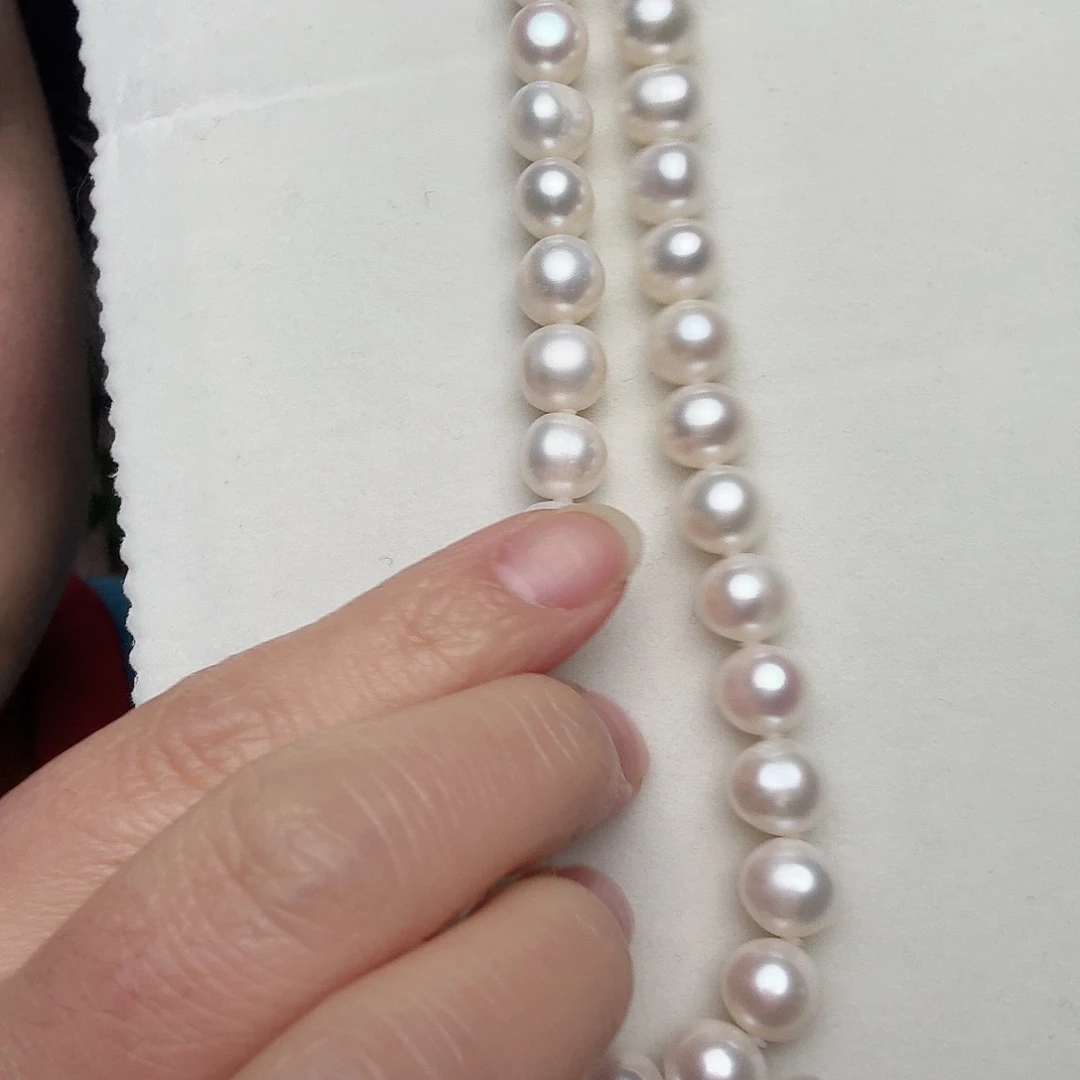 项链银S925镶嵌淡水珍珠