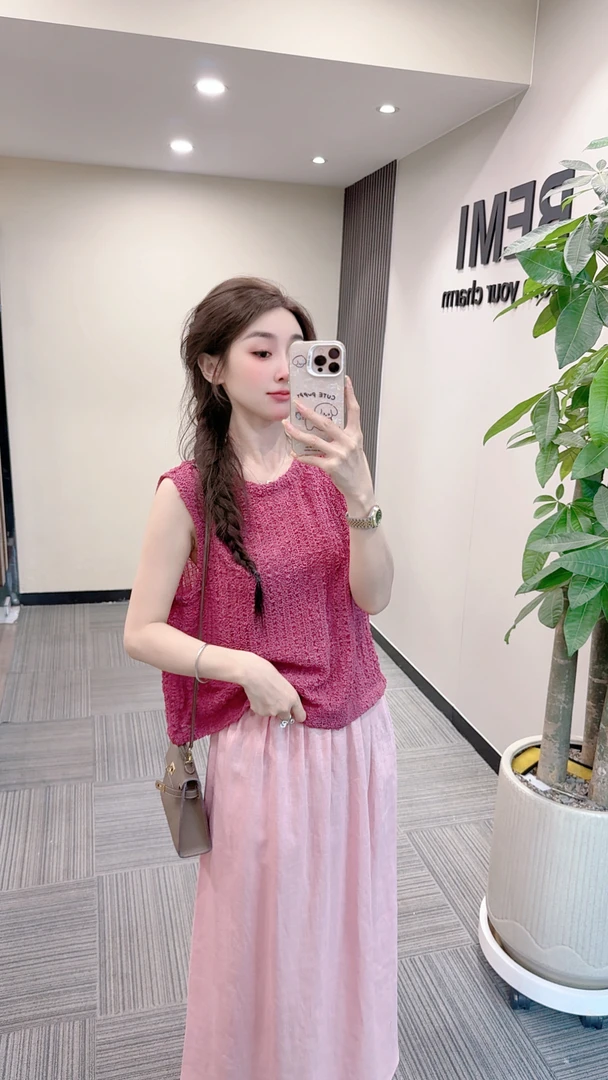 高品质前后两穿桑蚕丝上衣