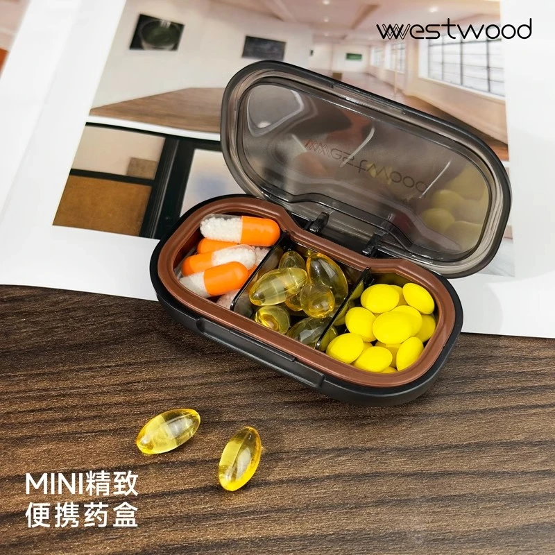 小药盒便携式迷你小号随身早午中晚提醒药品分装收纳密封药盒子