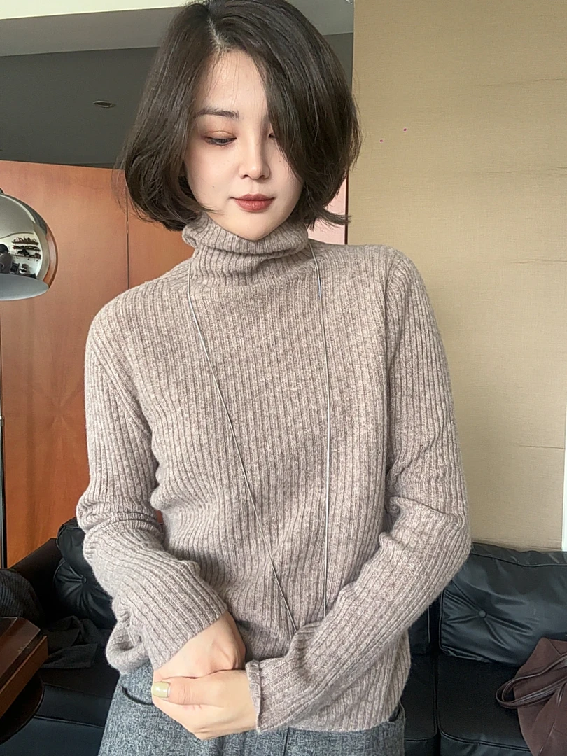 山羊绒与澳洲细支羊毛混纺 经典时尚百搭羊毛衫 032