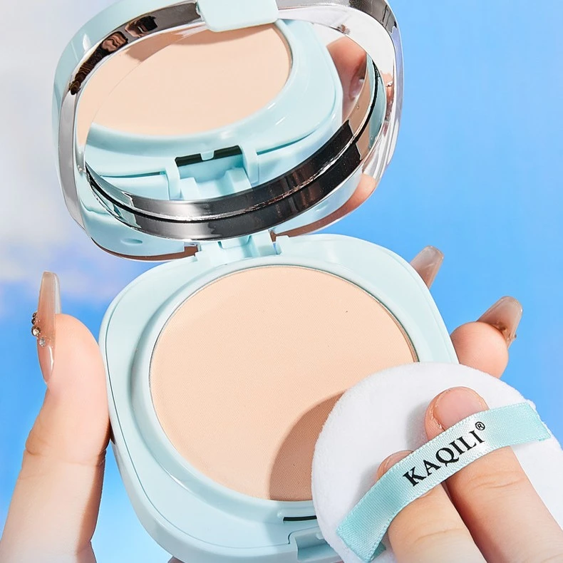 定妆吸油雾面丝绒光感亮防水汗卡琪丽雪绒花柔肌持妆持久丝绒粉饼