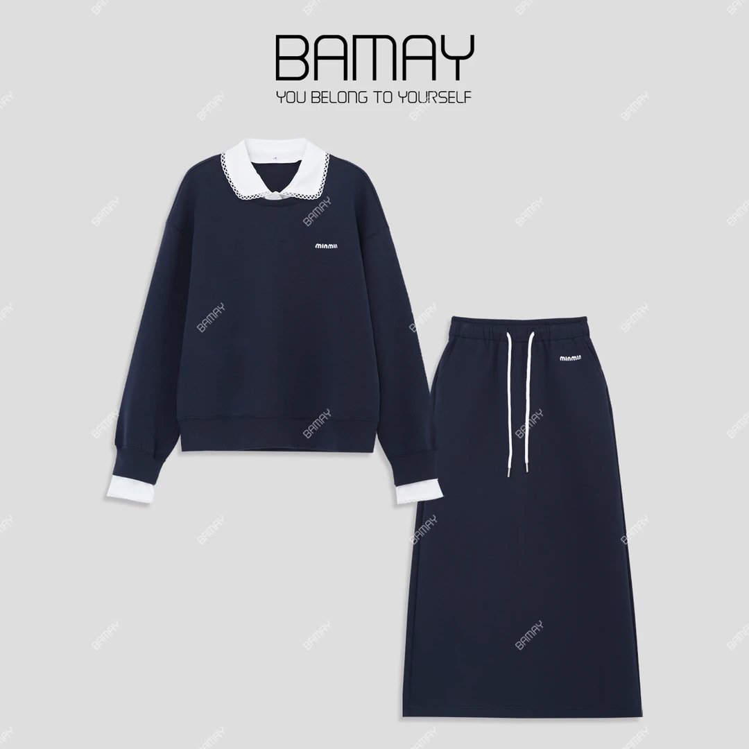 【BAMAY】2025春季上新休闲运动套群女宽松休闲翻领长袖BM251TZ1QM