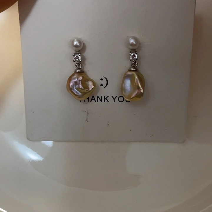 耳饰淡水珍珠银S925镶嵌