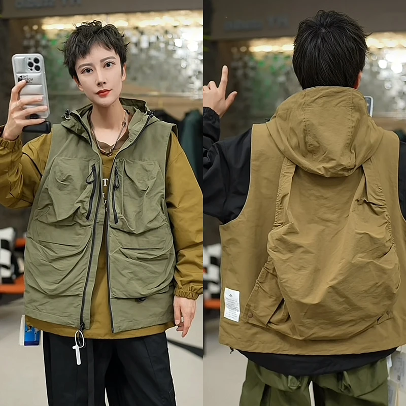 【聚】0862 背面可拆卸！秋装高端美式山系机能工装马甲外套