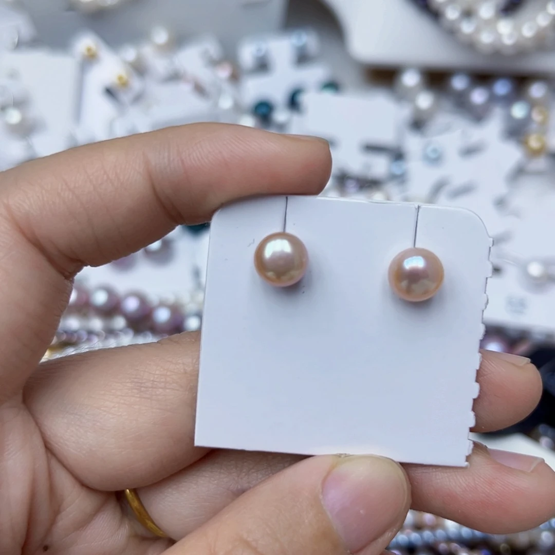 银S925镶嵌淡水珍珠耳饰
