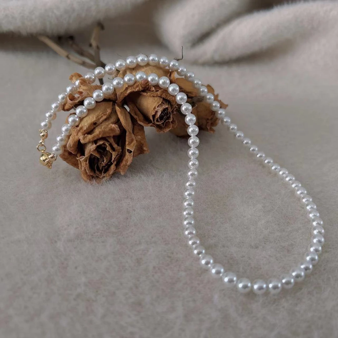 【小茶】5-6mm磁吸扣项链仙女链经典百搭 贝珠