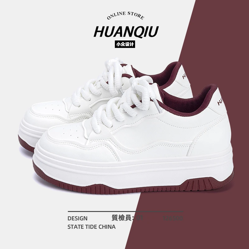 环球厚底白色鞋子女春款2025爆款女鞋推荐板鞋潮流ins学生运动鞋