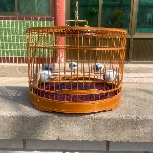老笼小鸟活门活底瓦线笼，全套鸟笼收藏把玩级别