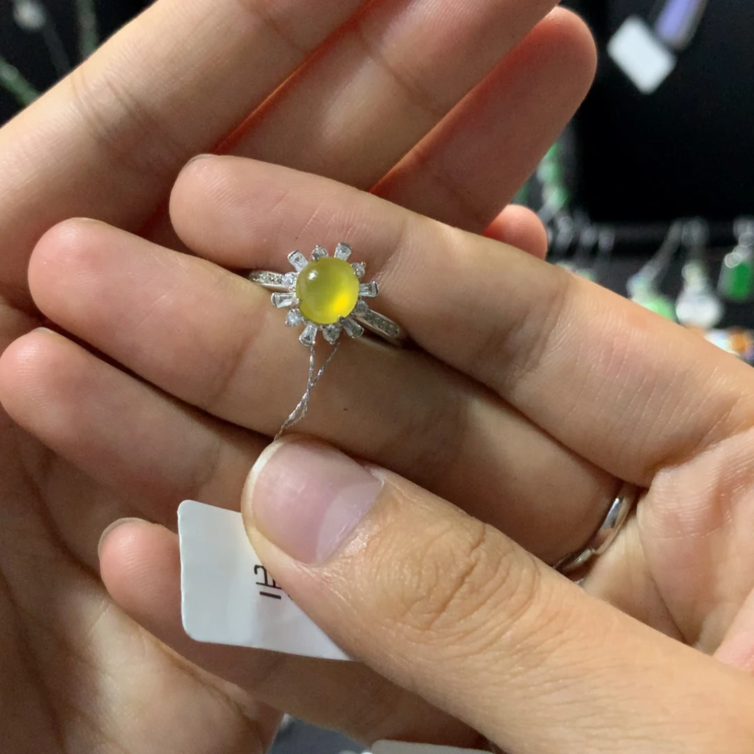 翡翠戒指银S925镶嵌