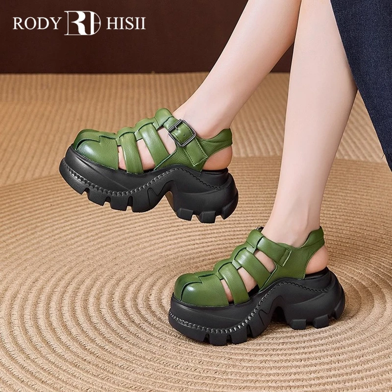 RODYHISII罗马凉鞋女夏2025新款厚底增高舒适软底休闲凉鞋