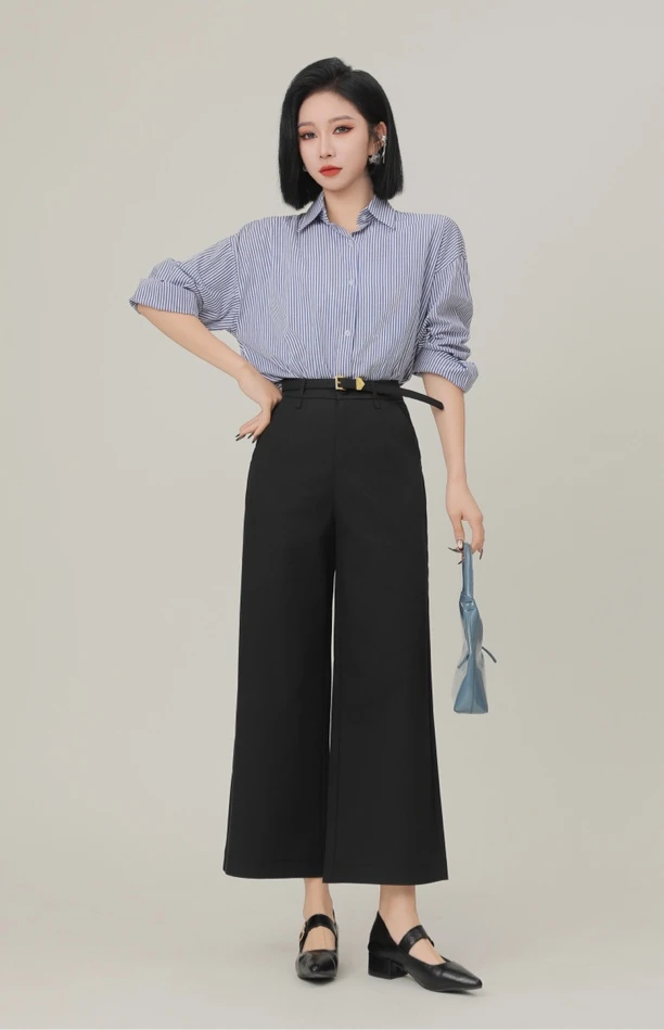 高端高腰tiansi棉9分直筒裤191