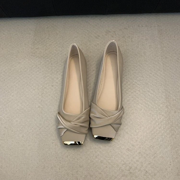 玛丽珍鞋女粗跟单鞋2025年春季新款法式温柔配裙子浅口软底豆豆鞋