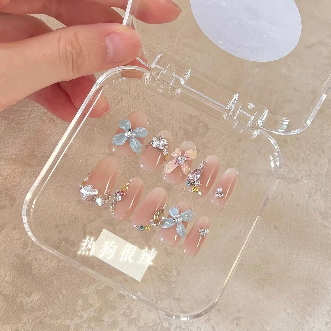 「春季雾雨」纯手工郁金香立体手工雕花冰透气质显白腮红美甲穿戴甲