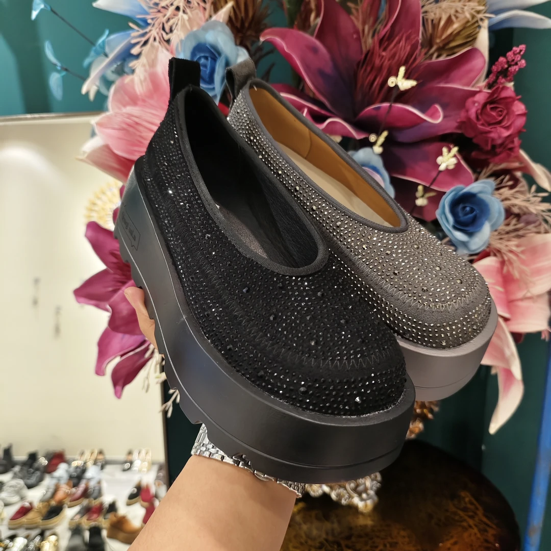 9968时尚厚底乐福鞋英伦风浅口松糕底圆头休闲女鞋