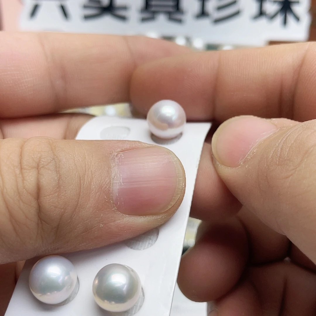 素***素淡水珍珠银S925镶嵌耳饰