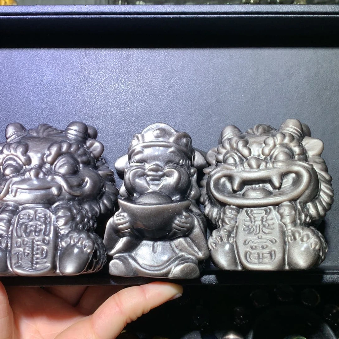 S***信黑曜岩未镶嵌珠宝奇石