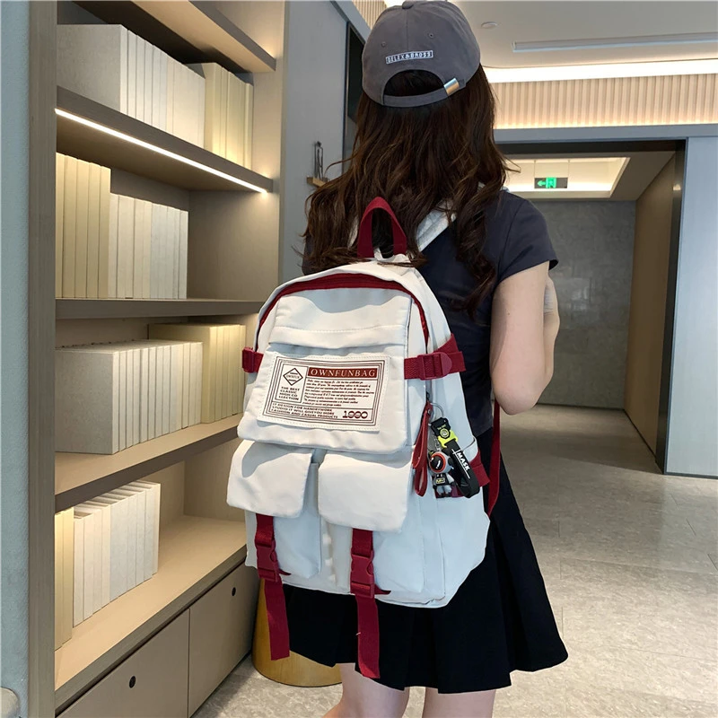 爆款双肩包女生ins风旅行背包新品大学生休闲双肩包轻便女生书包