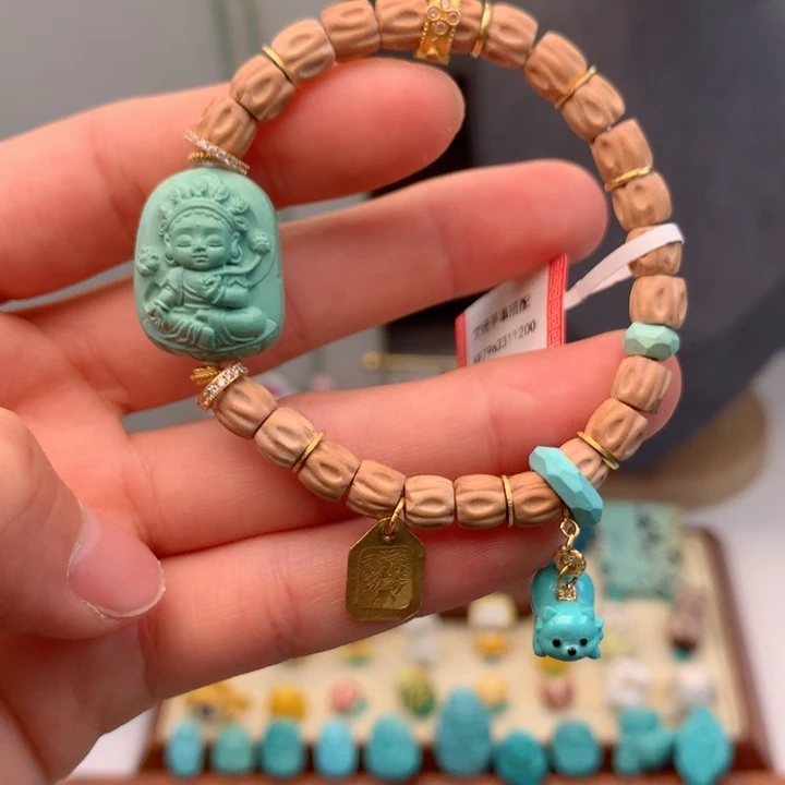 绿松石珠宝奇石18K金镶嵌