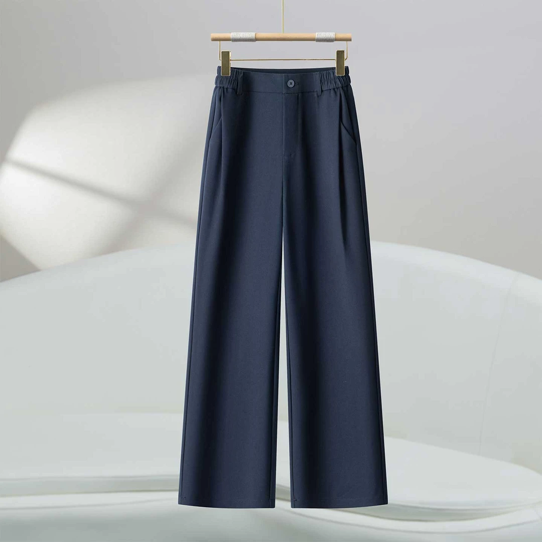 高级羊毛西装阔腿裤女士秋季新款2025高腰显瘦垂感窄版直筒休闲裤