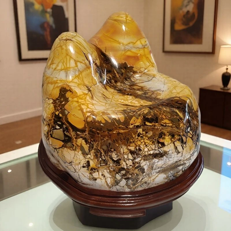 丽海石业Y广东韶关乳源奇石彩色石头家居客厅办公室工艺饰品摆件