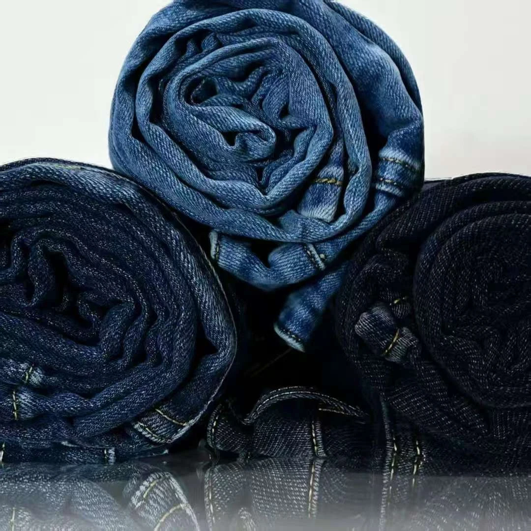 直播间25款1月欧版高腰弹力秋冬长裤男士棉牛仔裤时尚蓝色宽松