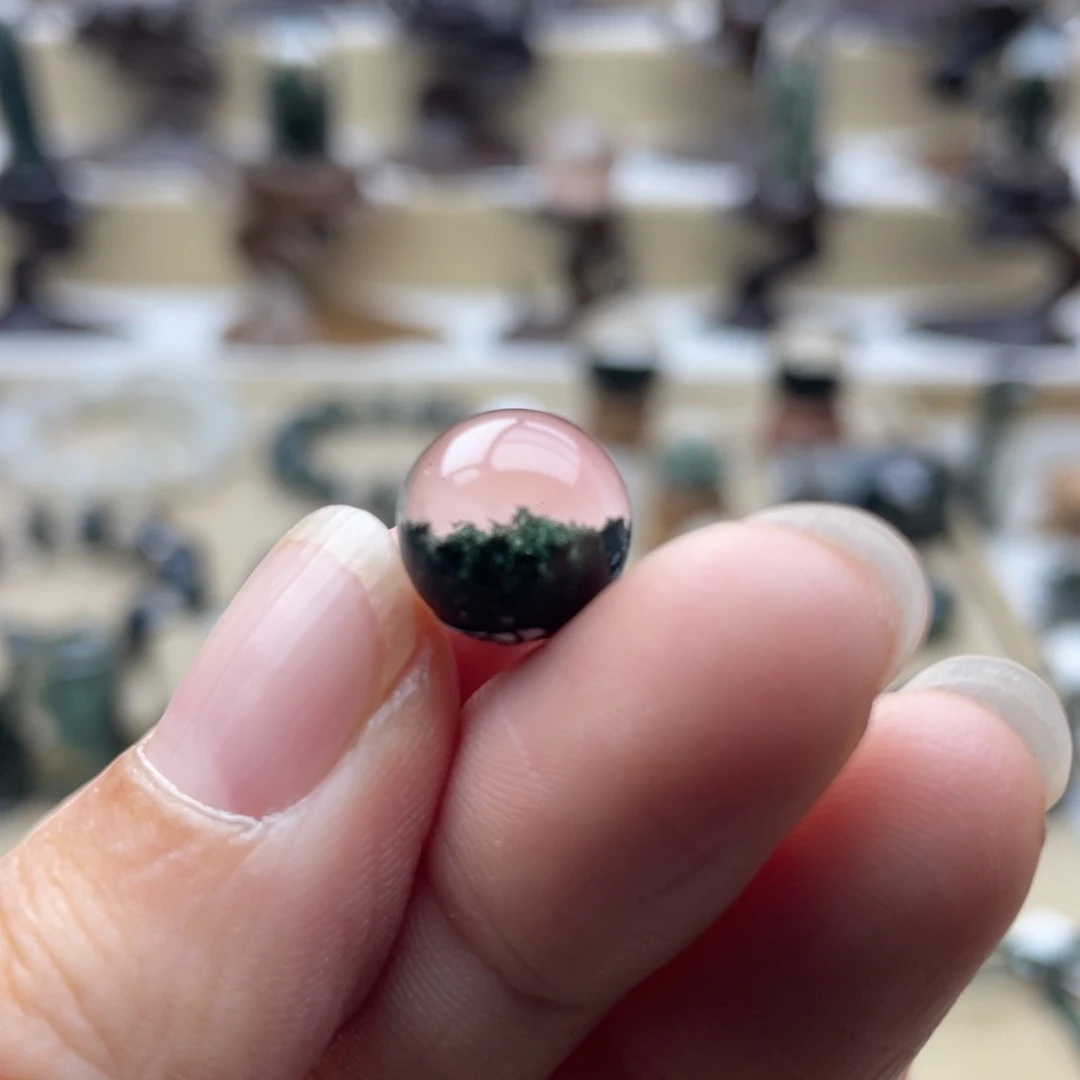 未镶嵌颈饰水晶绿幽灵聚宝盆单珠