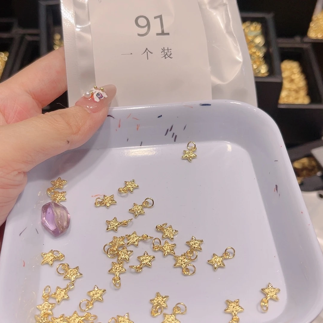 紫晶珠宝半成品银S925镀金镶嵌91