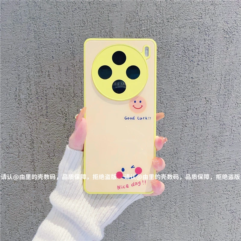 （vivoX100系列）肤感玻璃壳适用vivoX100/vivoX100Pro手机壳爆款潮