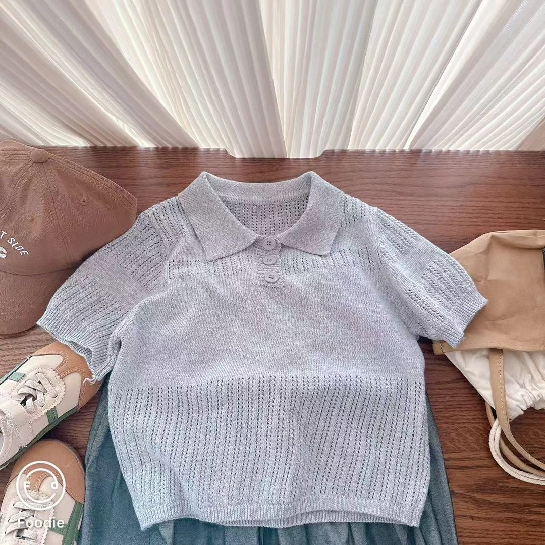 【开学季 25639】四季款儿童翻领针织百搭时尚针织毛线翻领POLO毛衣