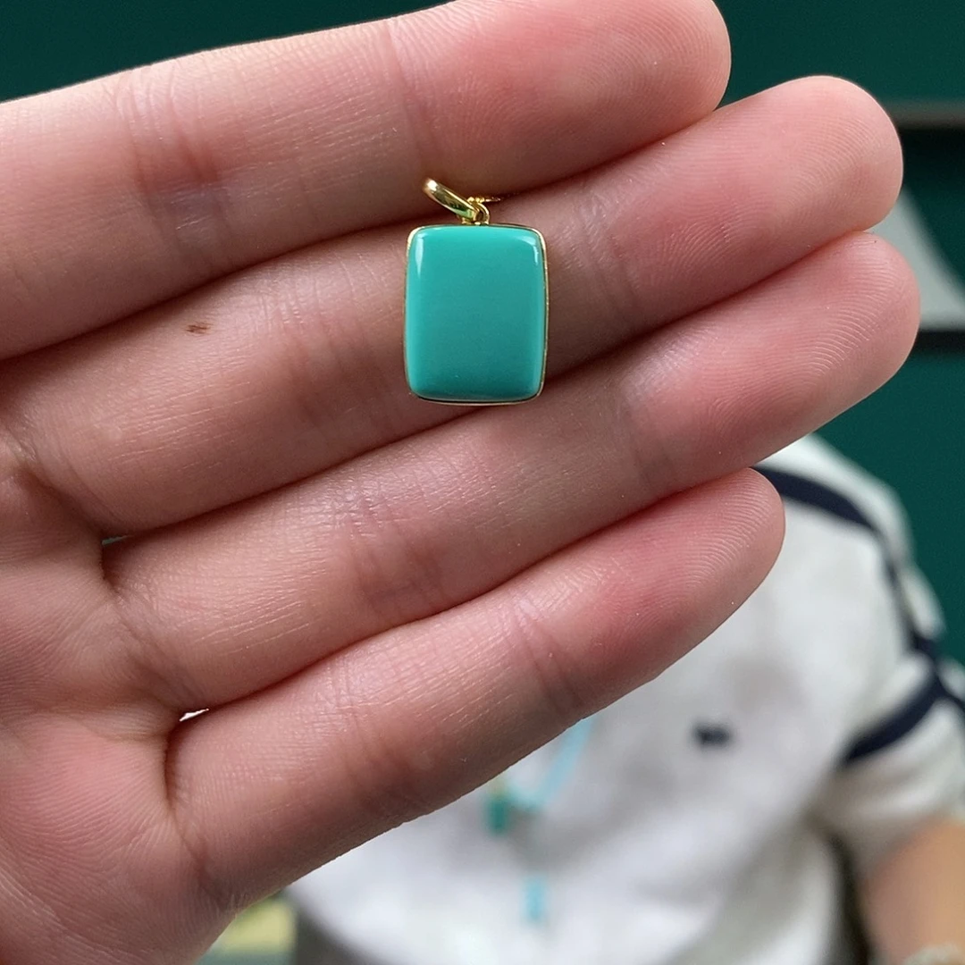 绿松石18K金镶嵌珠宝奇石