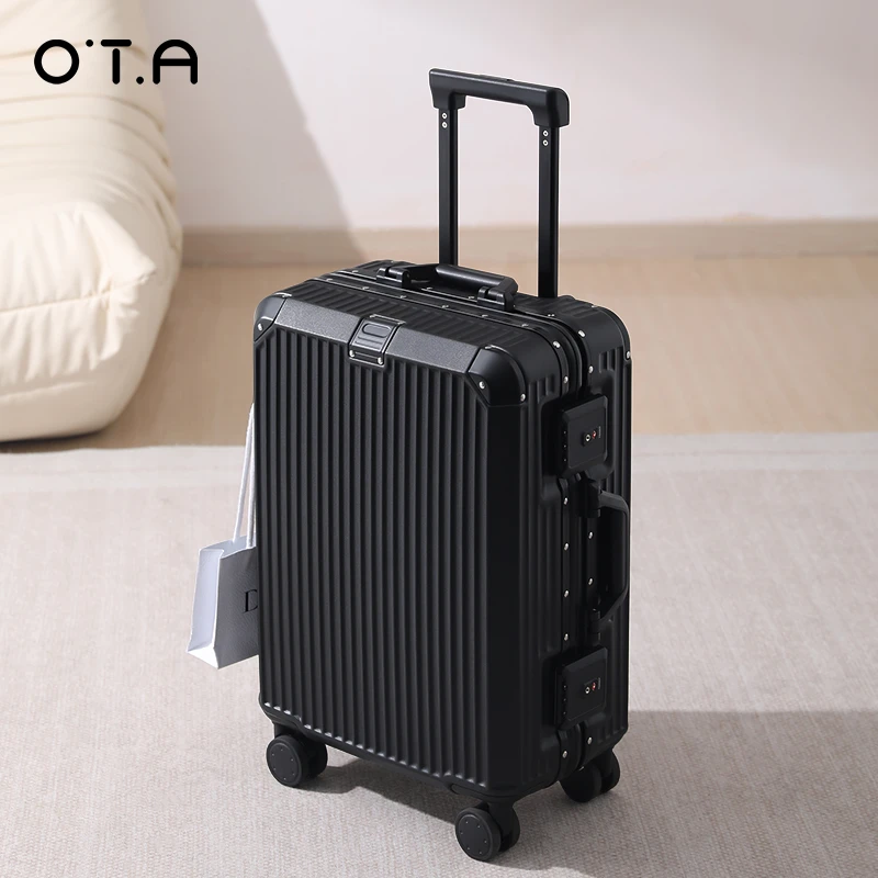 OTA行李箱登机箱男士小型旅行箱大容量铝框拉杆箱子多功能
